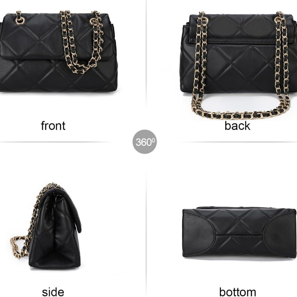 Quilted Crossbody Purses for Women Small Ladies Shoulder Bags with Chain Trendy - Picture 3 of 6